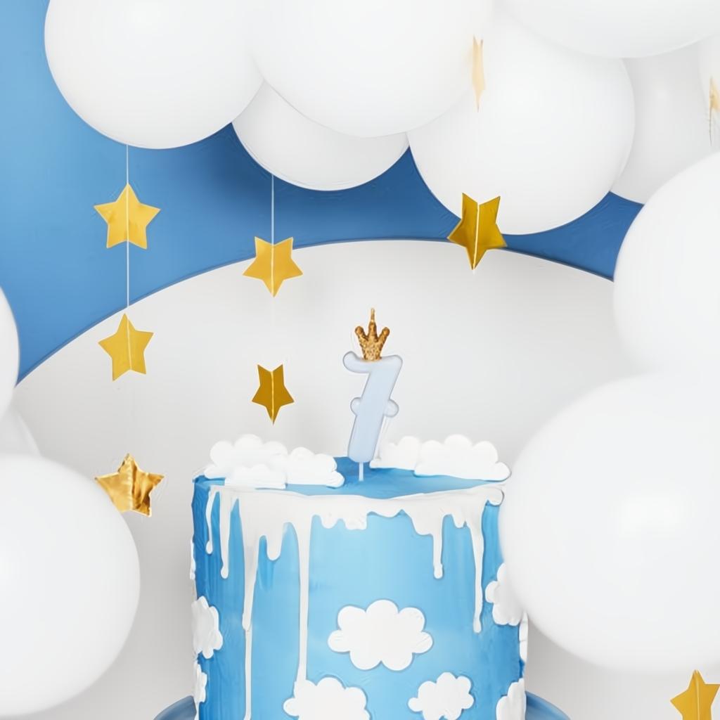 Geburtstagskerze Zahl 7, hellblau PartyDeco 2