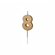 Geburtstagskerze Zahl 8, Gold PartyDeco 1
