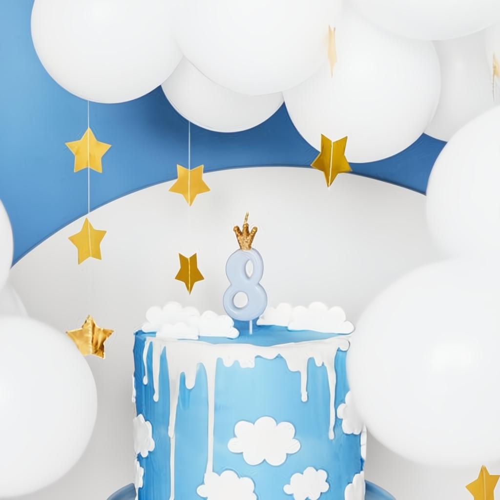 Geburtstagskerze Zahl 8, hellblau PartyDeco 2