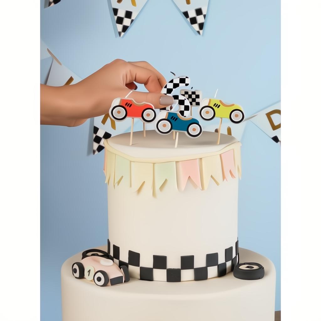 Geburtstagskerzen Rennautos PartyDeco 2
