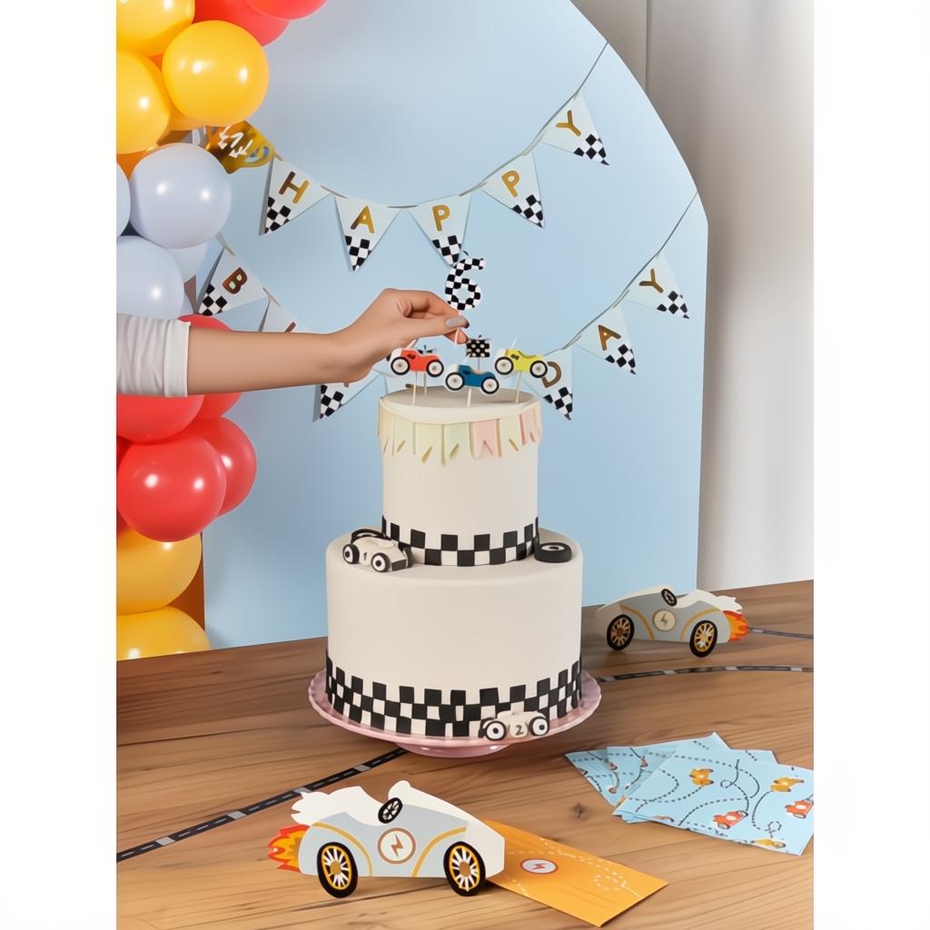 Geburtstagskerzen Rennautos PartyDeco 3