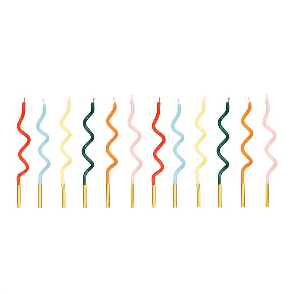Gedrehte Geburtstagskerzen Regenbogen PartyDeco 1
