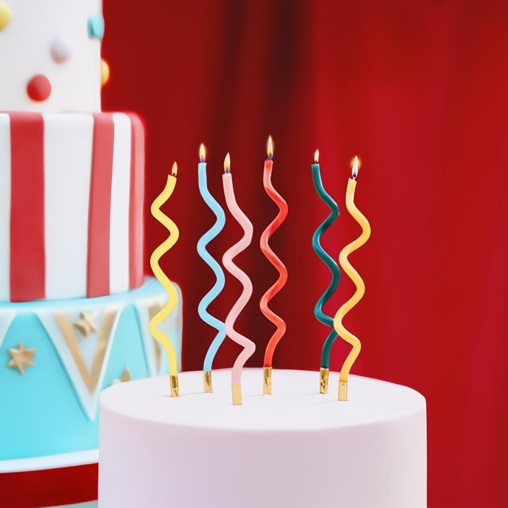 Gedrehte Geburtstagskerzen Regenbogen PartyDeco 2