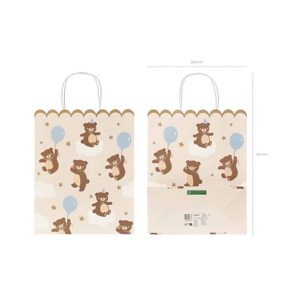 Geschenktasche Teddybären, 26x32.5x13 cm PartyDeco 4