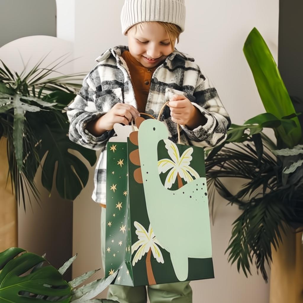 Geschenktüte Dinosaurier, 10x24x37 cm, Farbenmix PartyDeco 2