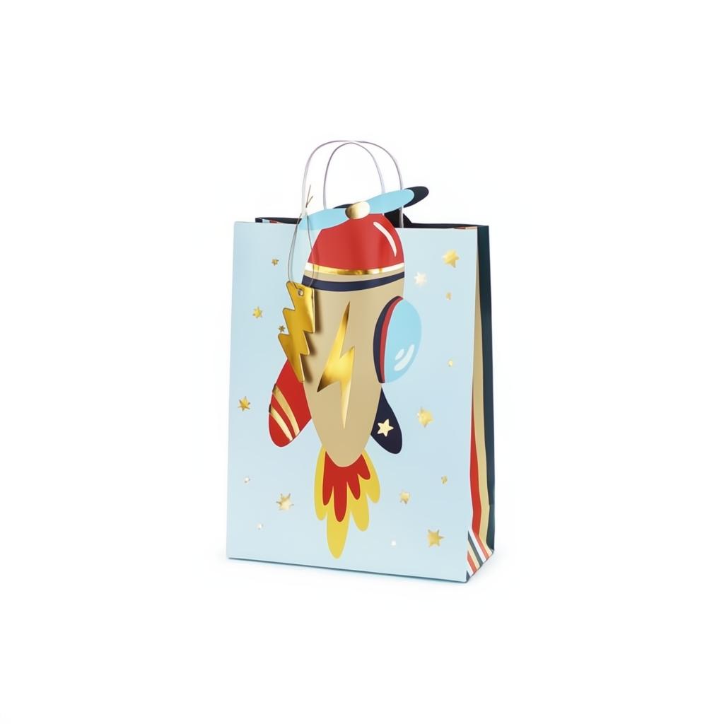 Geschenktüte Flugzeug, 10x24x35,5 cm, Farbenmix PartyDeco 1