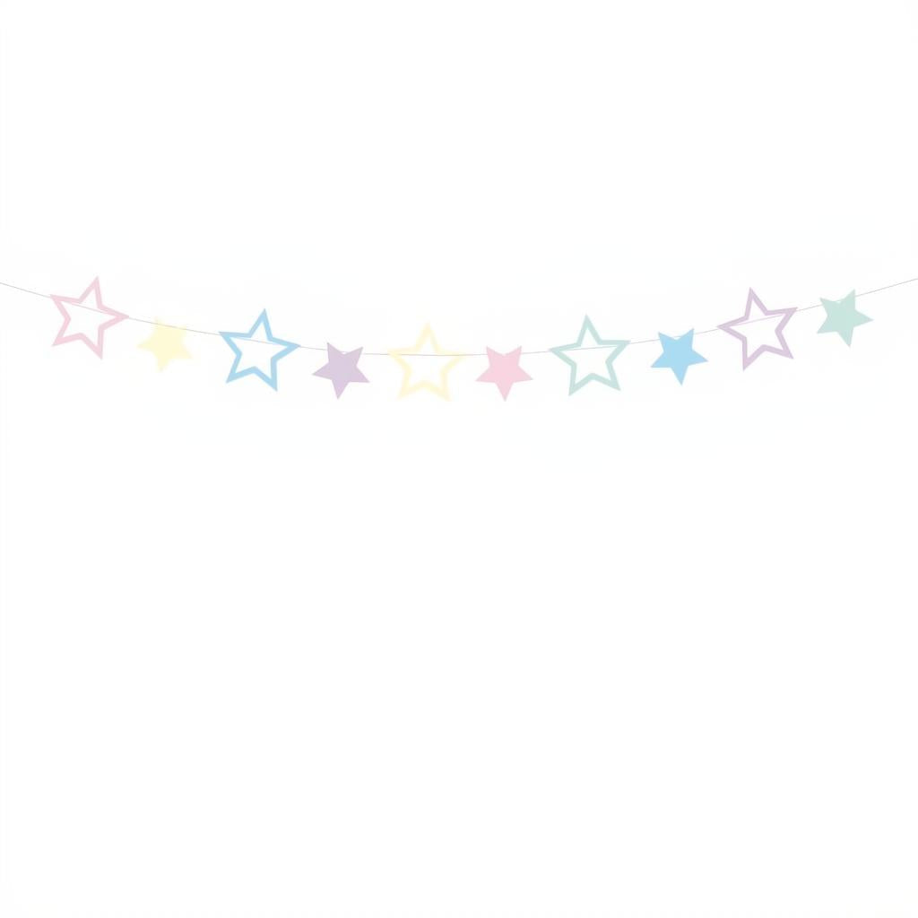 Girlande Einhorn - Sterne, 1,4 m PartyDeco 1