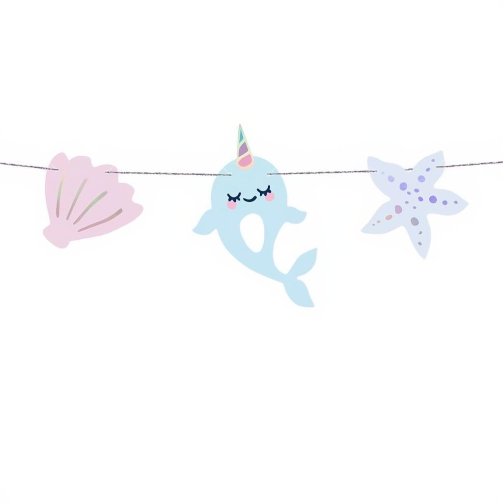 Girlande Narwal, 1m PartyDeco 2