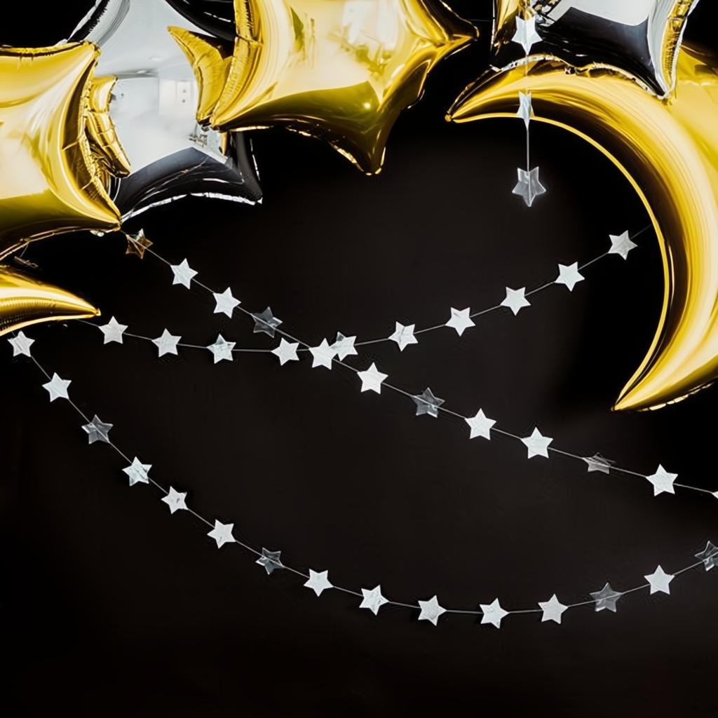 Girlande Sterne, silber, 3,6m PartyDeco 3