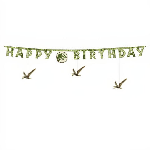 Happy Birthday Banner Jurassic World, 45x165 cm PartyDeco 1