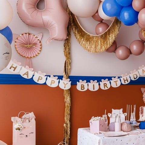 Happy Birthday Banner Kätzchen, 2,8 m PartyDeco 4