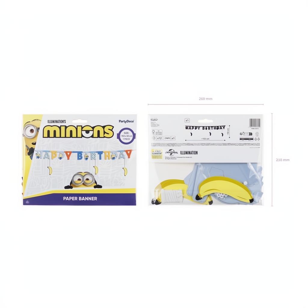 Happy Birthday Banner Minions, 50x153 cm PartyDeco 5