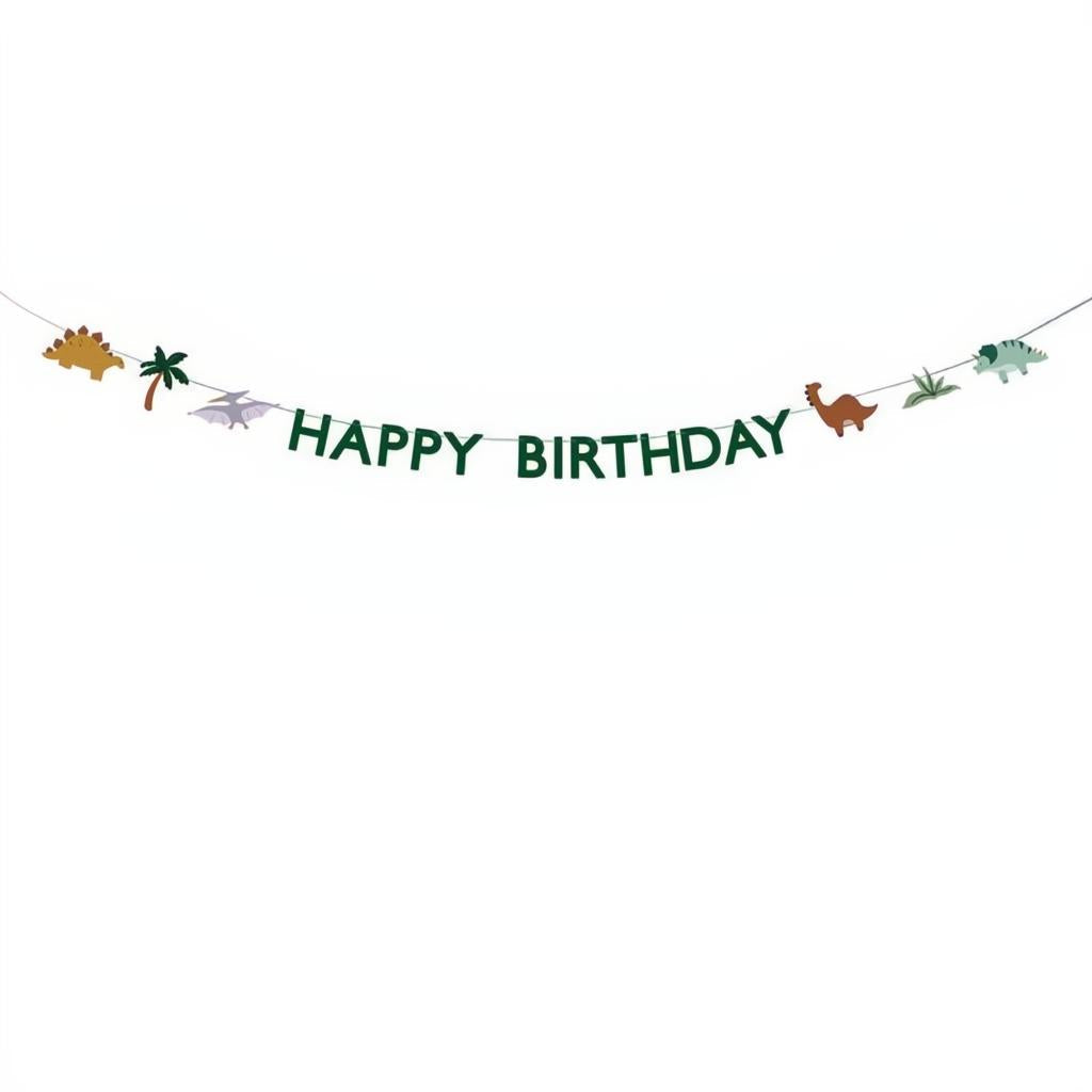 Happy Birthday Dino-Banner, 3 m, Farbenmix PartyDeco 1