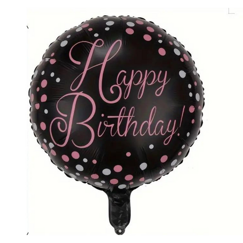 Folien Ballon Happy Birthday schwarz pink