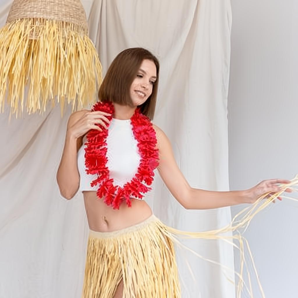 Hawaiianische Kette, dunkelrosa PartyDeco 2