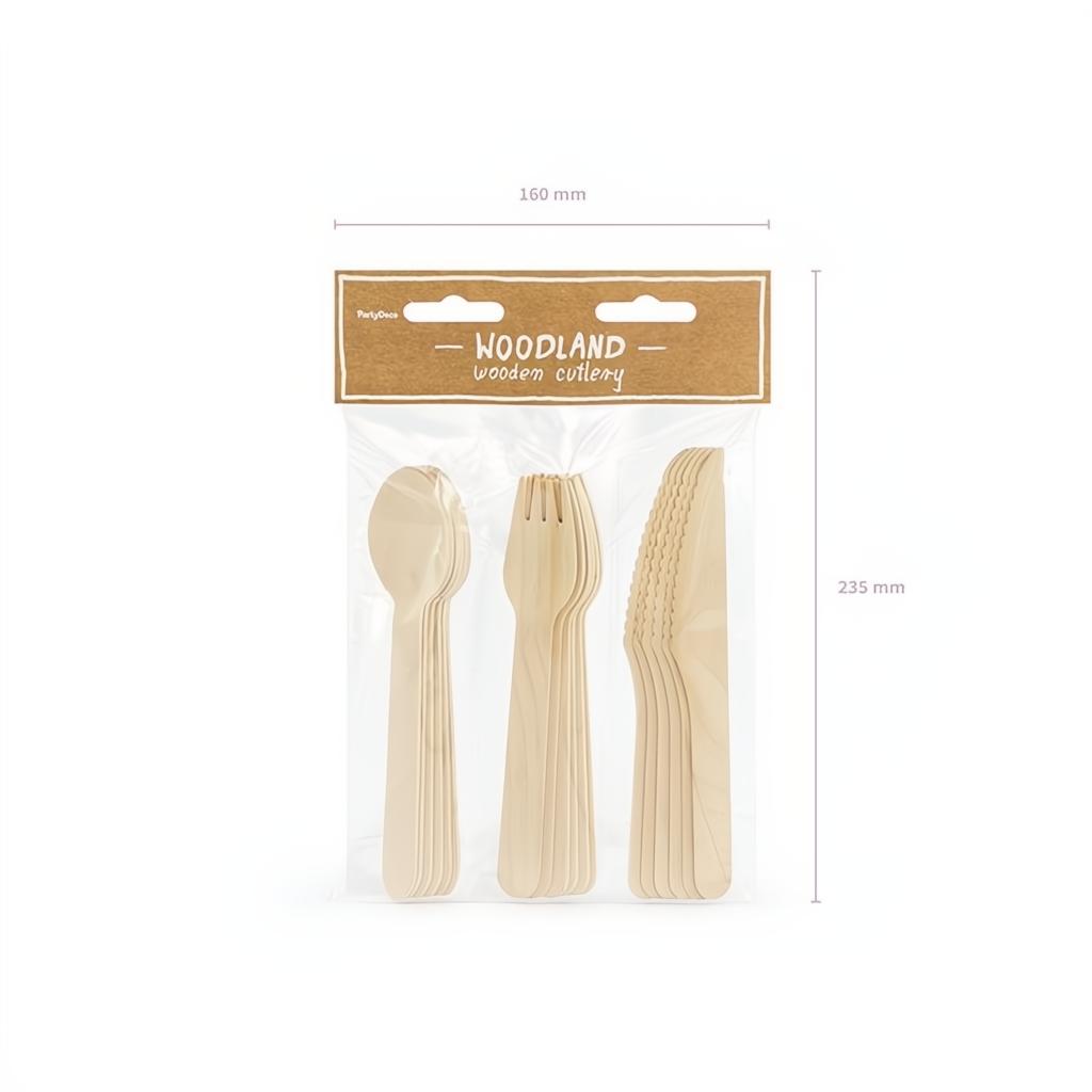 Holzbesteck Woodland, 16cm PartyDeco 8