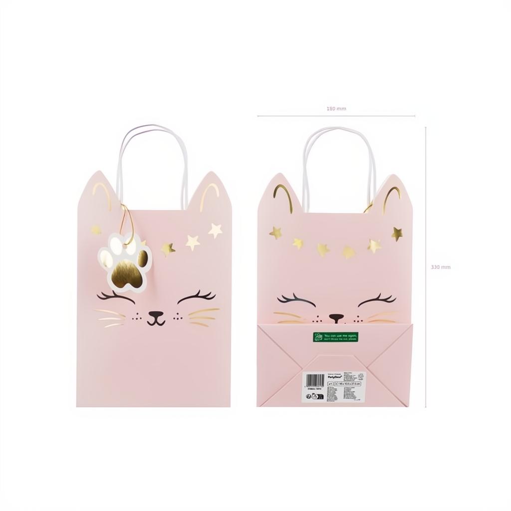 Katzen-Geschenktasche, 18 x 10,5 x 27,5 cm PartyDeco 4