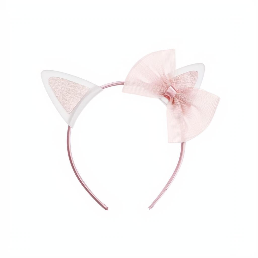Katzen-Stirnband mit Schleife, rosa PartyDeco 1