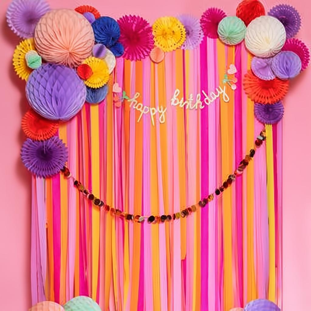 Krepppapier 5 cm/10 m, Set mit 6 Stück, Sommerfarben Mix PartyDeco 2