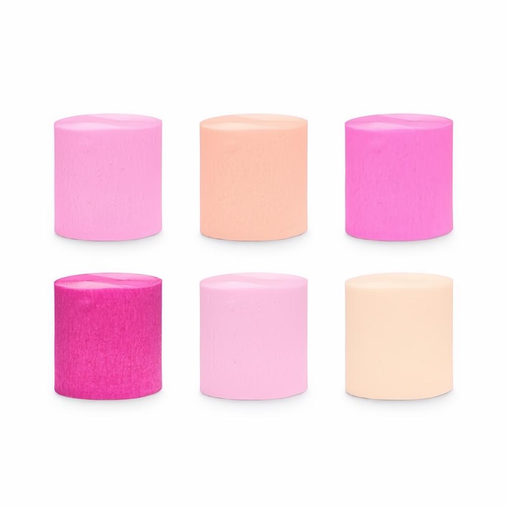 Krepppapier 5cm/10m, Set mit 6 PartyDeco 1