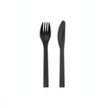 Kunststoffbesteck 6er Set, 18–18,5 cm, schwarz PartyDeco 1