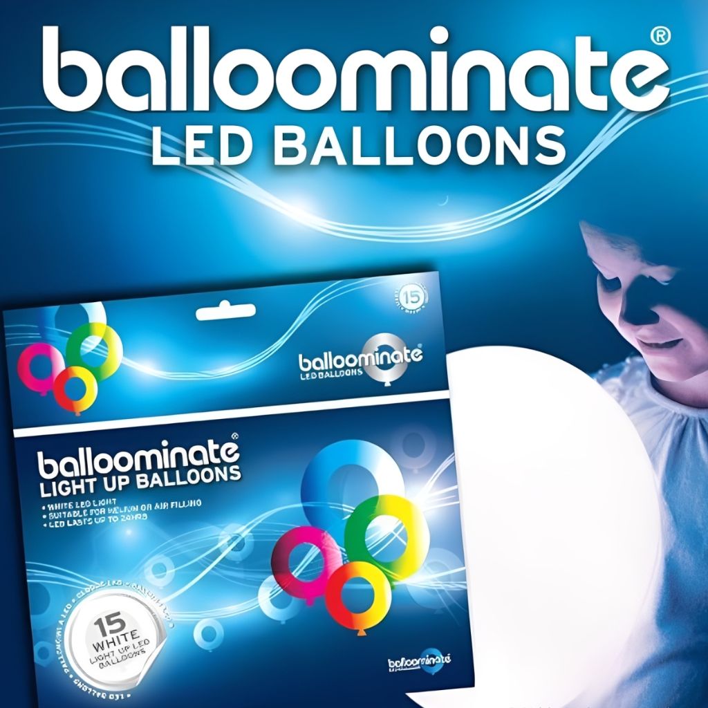 5 LED Ballone weiss