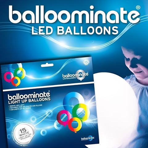 5 LED Ballone weiss