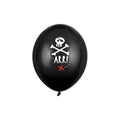 Luftballon Piraten 30 cm, 6 Stück, Schwarz PartyDeco 1