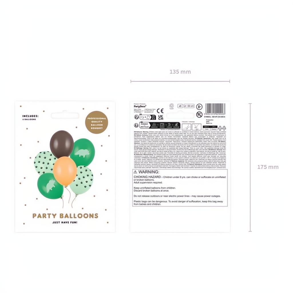Luftballons 30 cm, Dinosaurier PartyDeco 2
