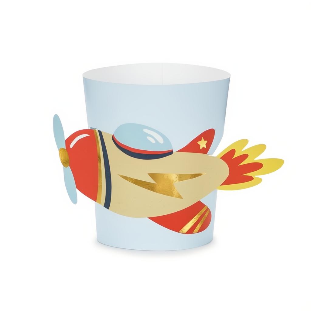 Manschetten für Becher Flugzeug PartyDeco 1