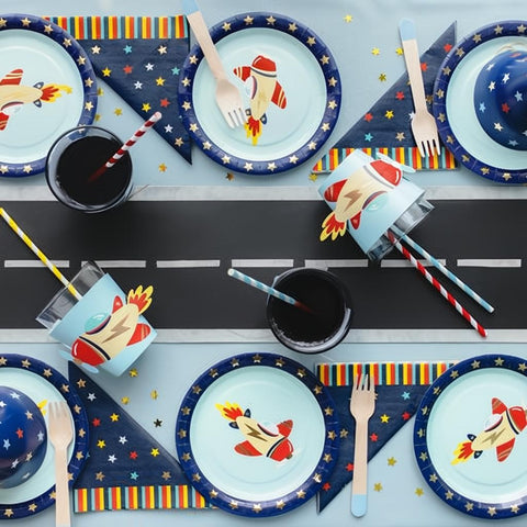 Manschetten für Becher Flugzeug PartyDeco 3