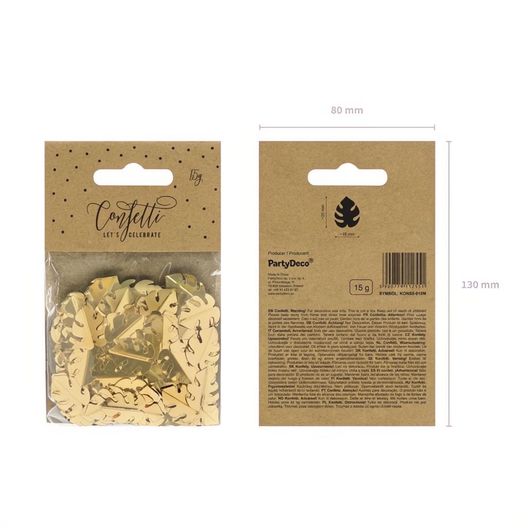 Metallisiertes Konfetti Blätter, gold, 15g PartyDeco 3