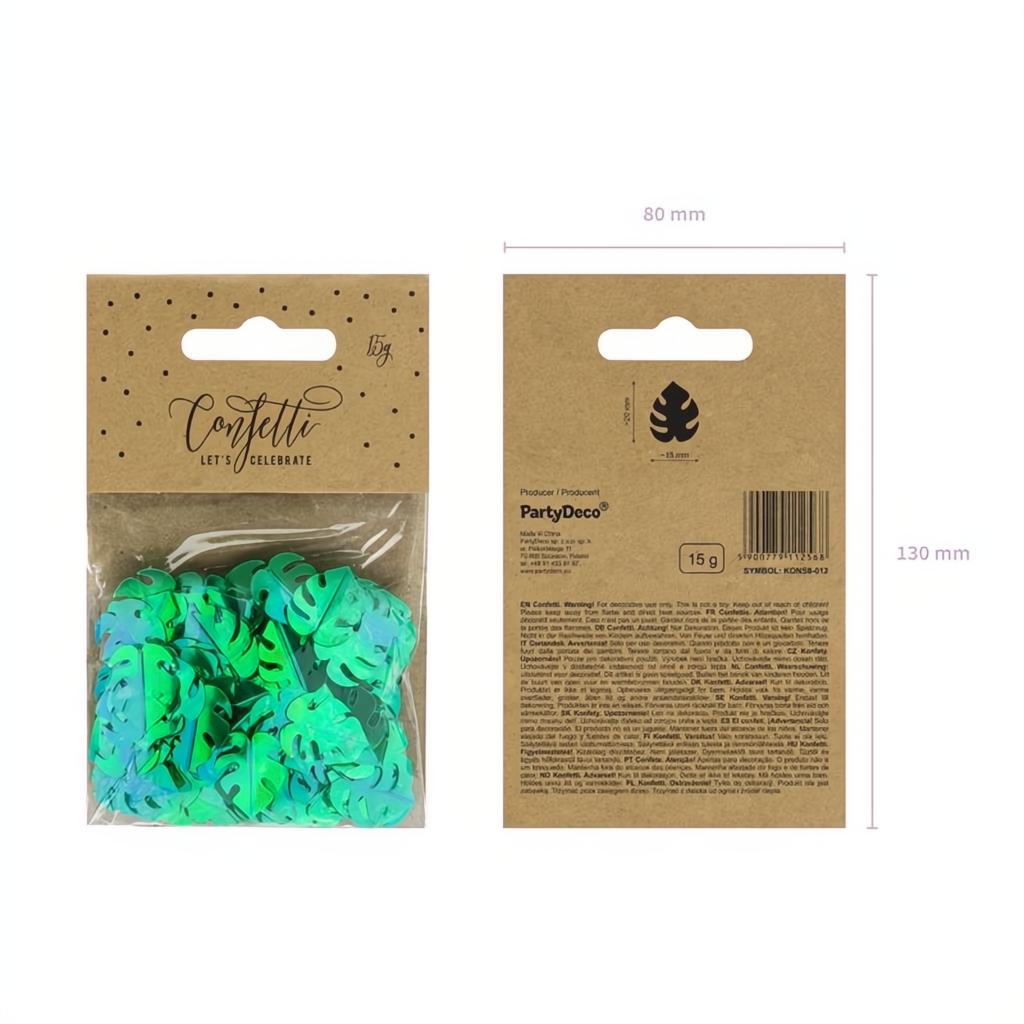 Metallisiertes Konfetti Blätter, grün, 15g PartyDeco 3