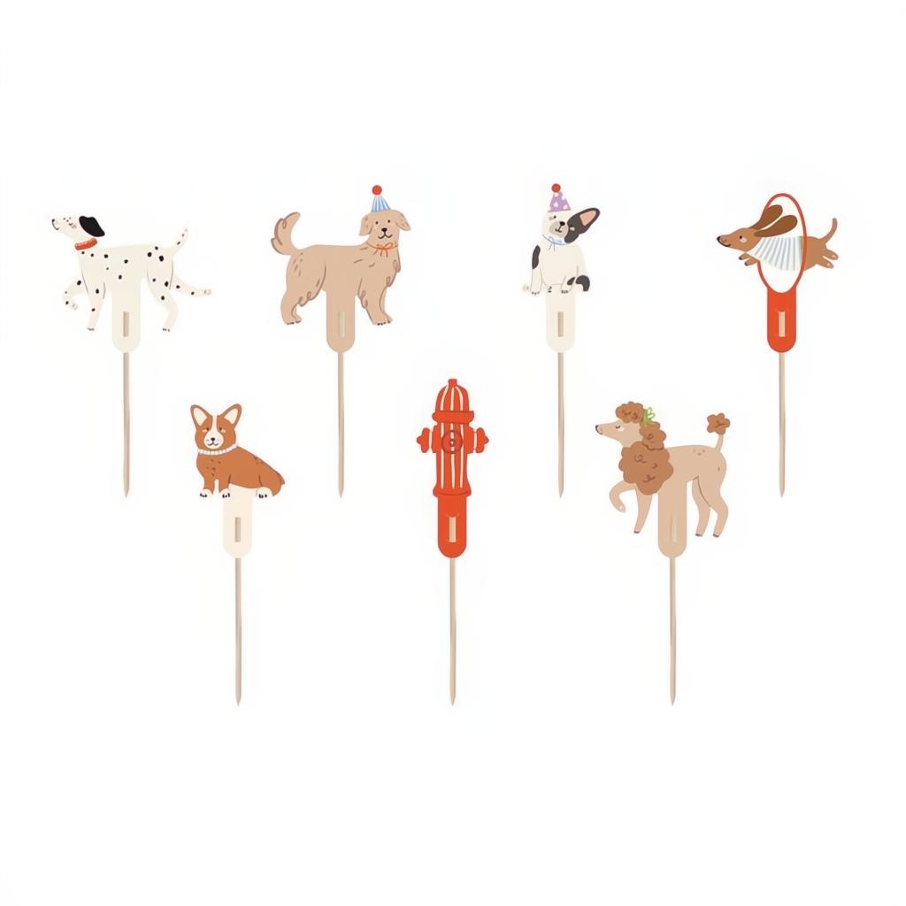 Muffindekorationen Hunde, 7-9,5 cm PartyDeco 1