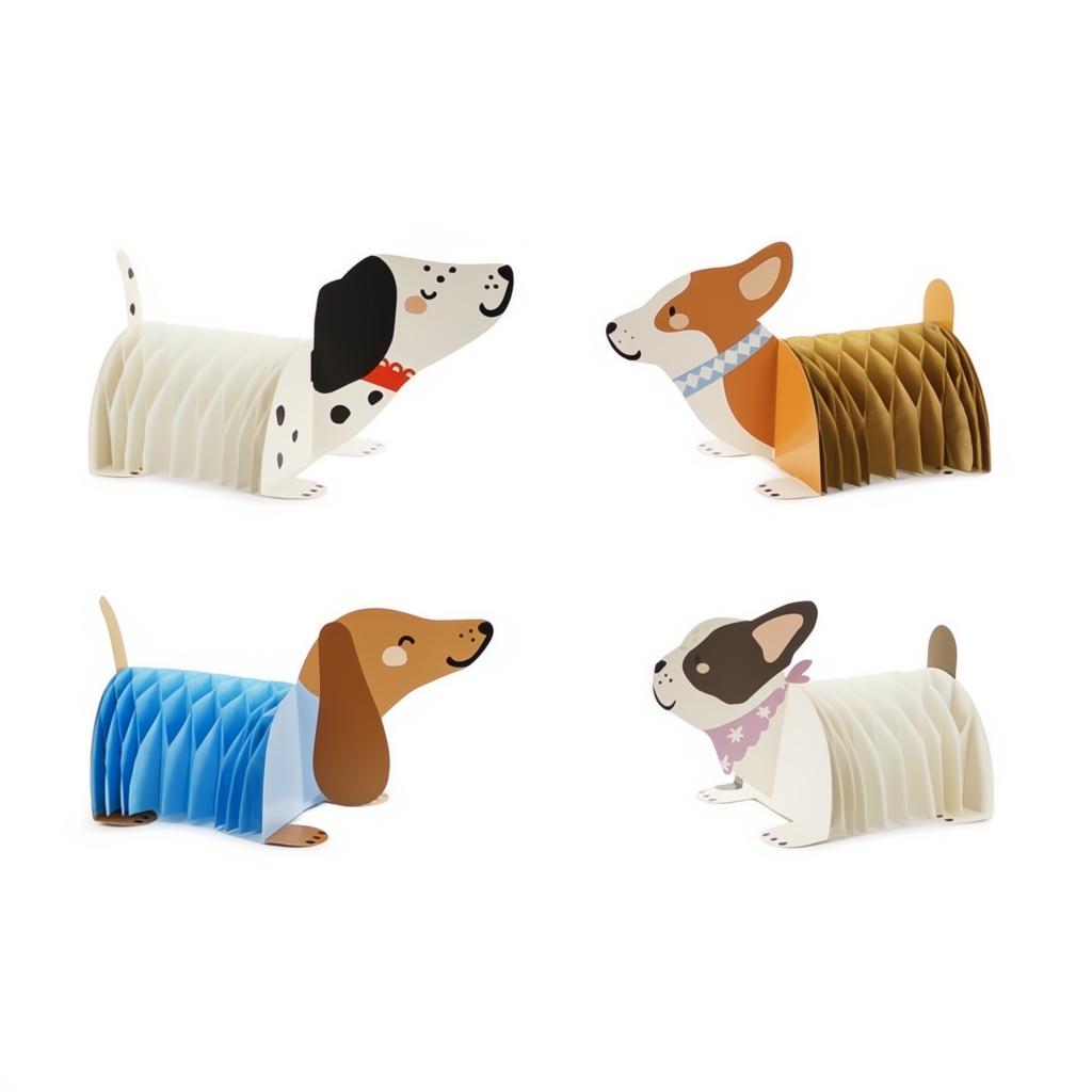Papier-Honeycomb-Dekorationen Hunde PartyDeco 1