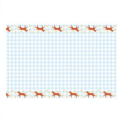 Papier Tischdecke Kariert mit Pferden, 180x120 cm PartyDeco 1