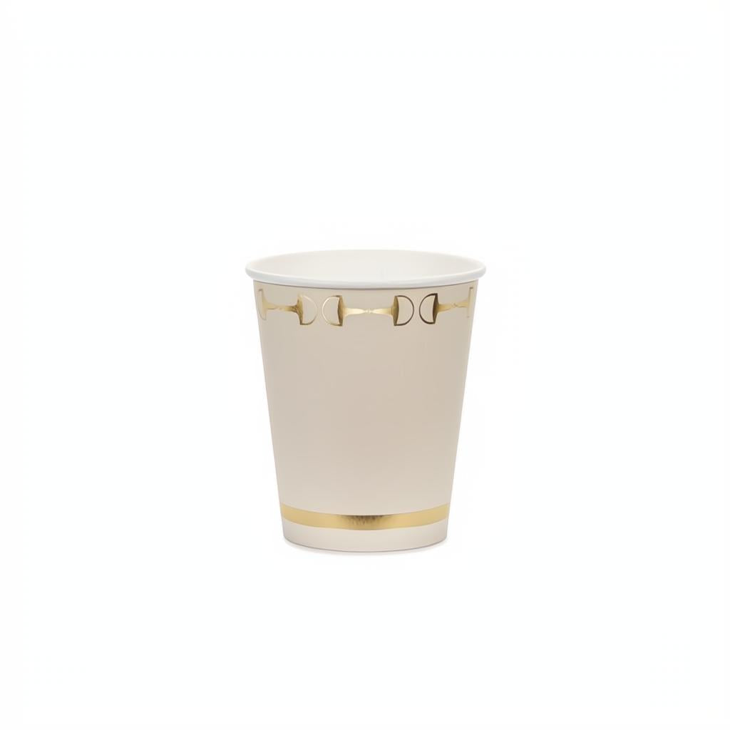 Papierbecher Steigbügel, beige, 220 ml PartyDeco 1