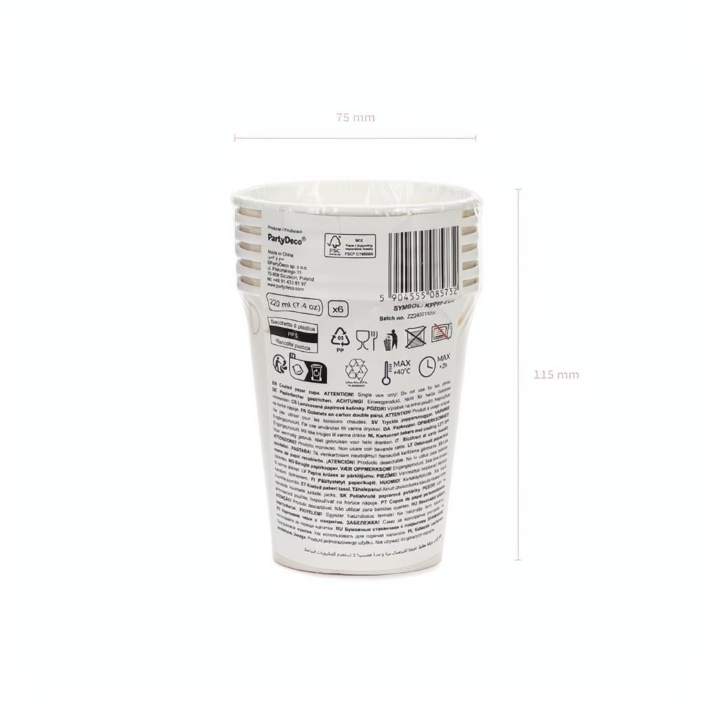Papierbecher Steigbügel, beige, 220 ml PartyDeco 6