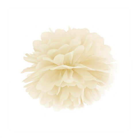 Papierpompons, creme, 25cm PartyDeco 1