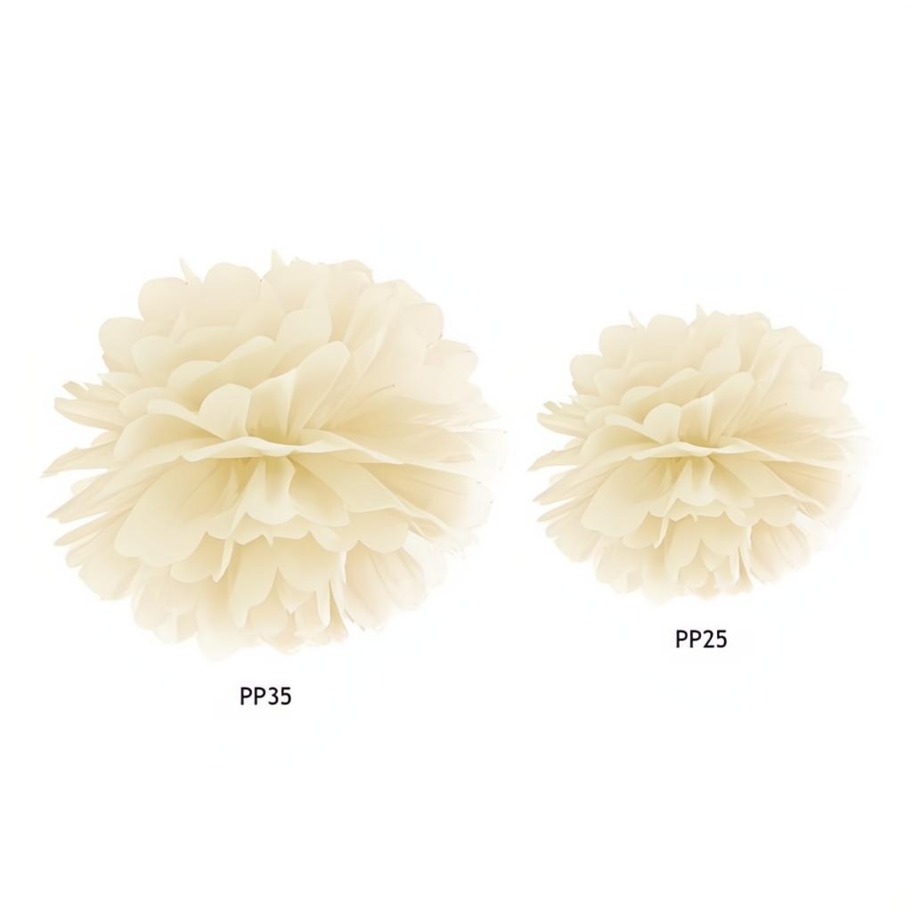 Papierpompons, creme, 25cm PartyDeco 2