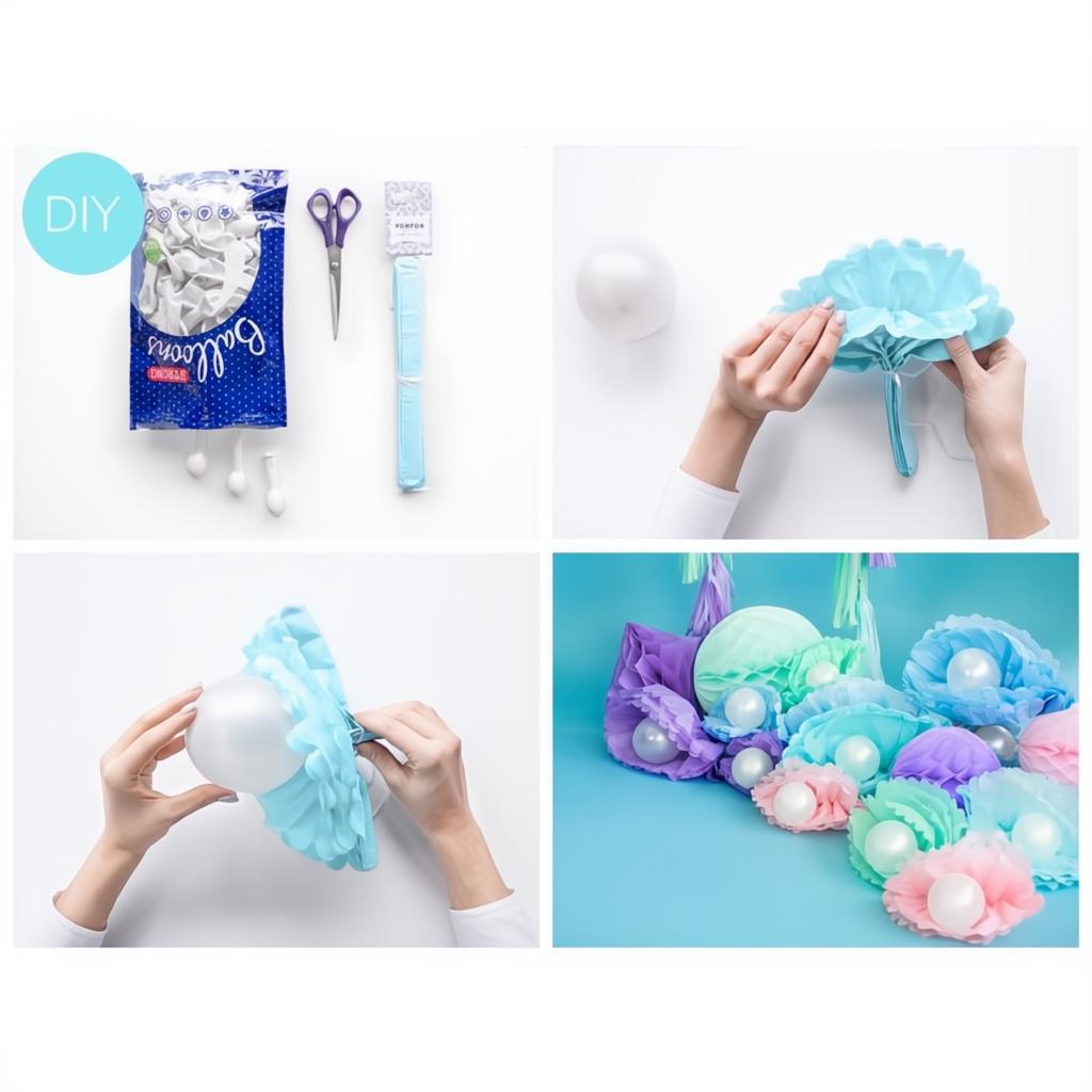Papierpompons, hellrosa, 25cm PartyDeco 8
