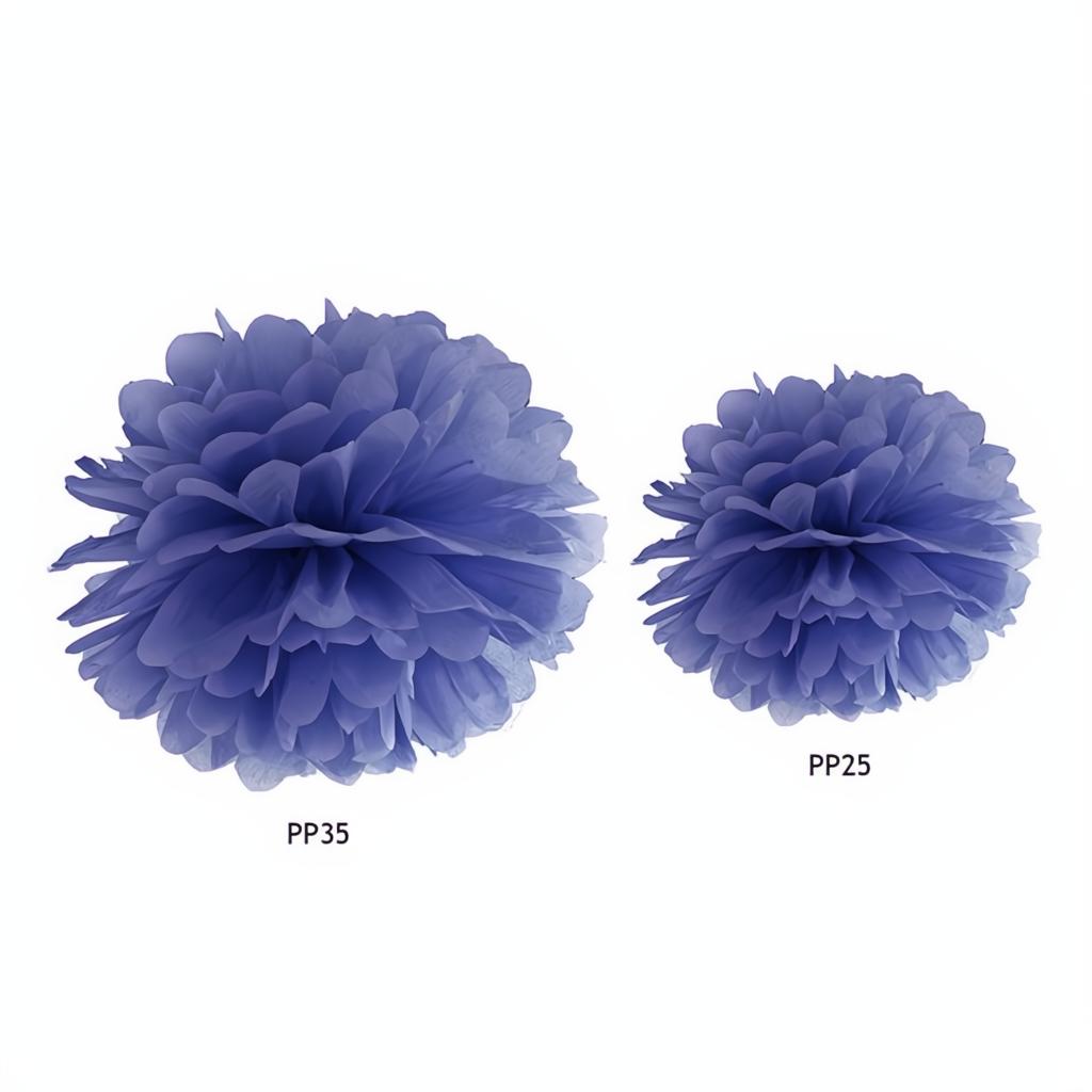 Papierpompons, marineblau, 25cm PartyDeco 2