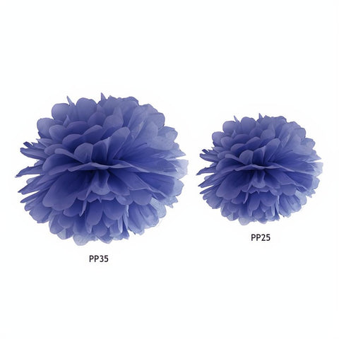 Papierpompons, marineblau, 25cm PartyDeco 2