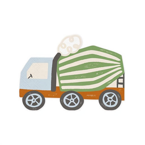 Papierservietten Betonmischmaschine, 16x13 cm PartyDeco 1