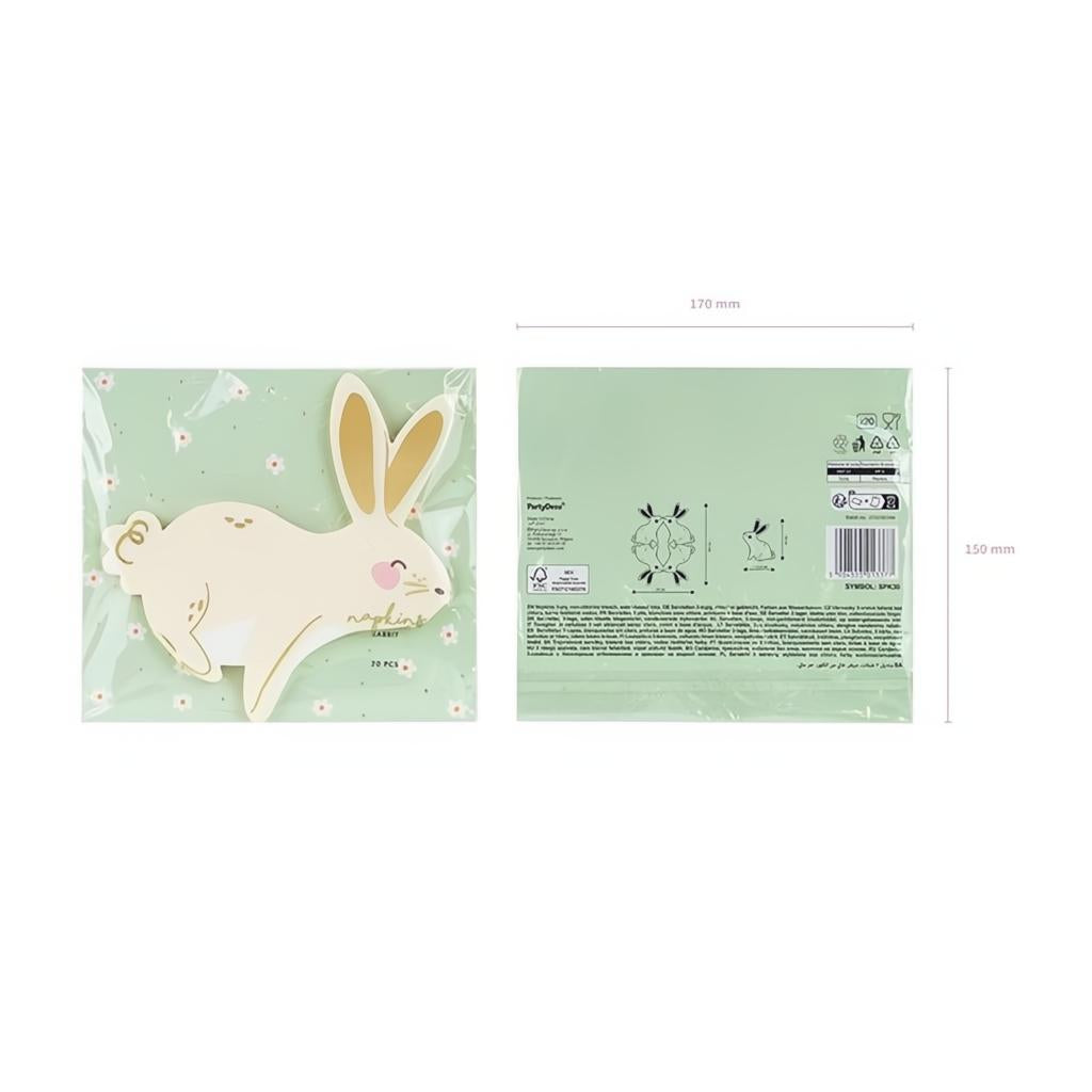 Papierservietten Bunny, 12.5x16 cm PartyDeco 7