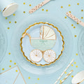 Papierservietten Kinderwagen, tiffany blue, 14x15 cm PartyDeco 2