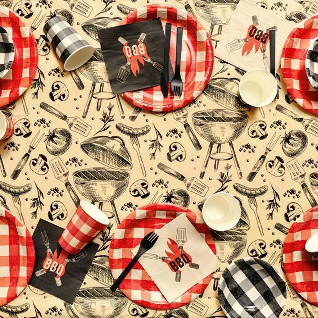 Papiertischdecke Grill, 180x120 cm PartyDeco 2