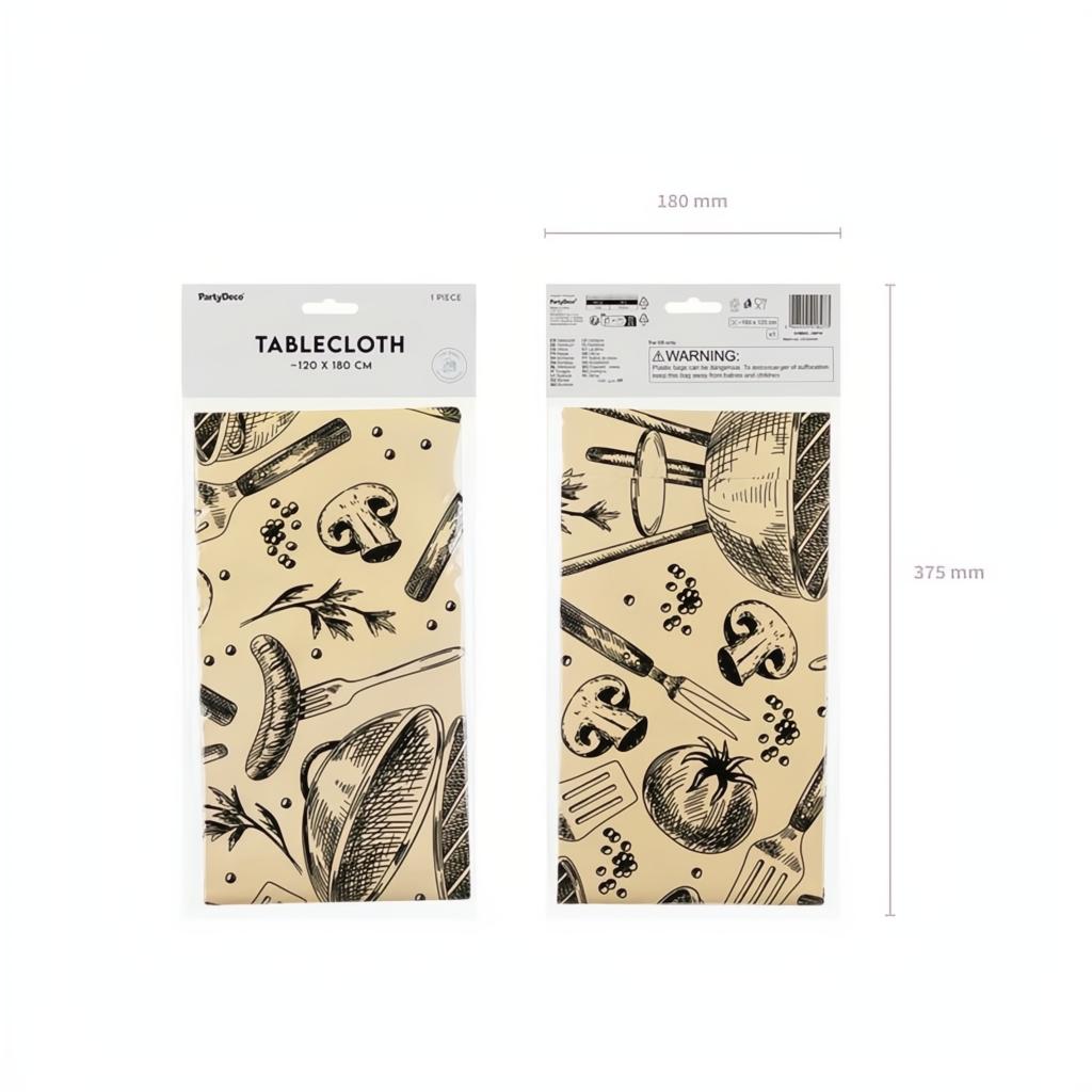 Papiertischdecke Grill, 180x120 cm PartyDeco 3