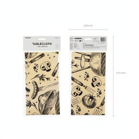 Papiertischdecke Grill, 180x120 cm PartyDeco 3