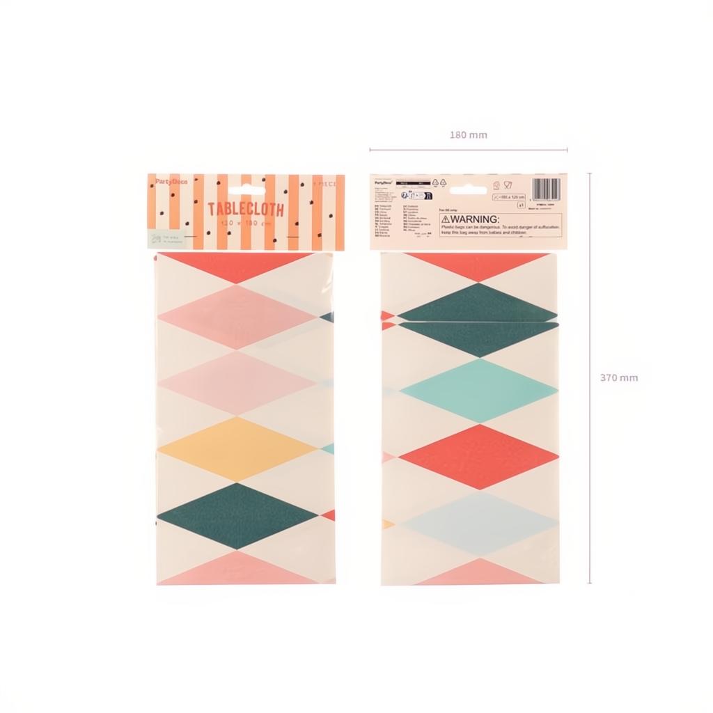 Papiertischdecke Rauten, 180 x 120 cm PartyDeco 5